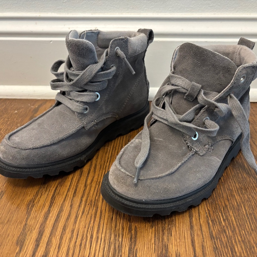 Sorel, Grey Suede Ankle Boots, Kids, Size 1